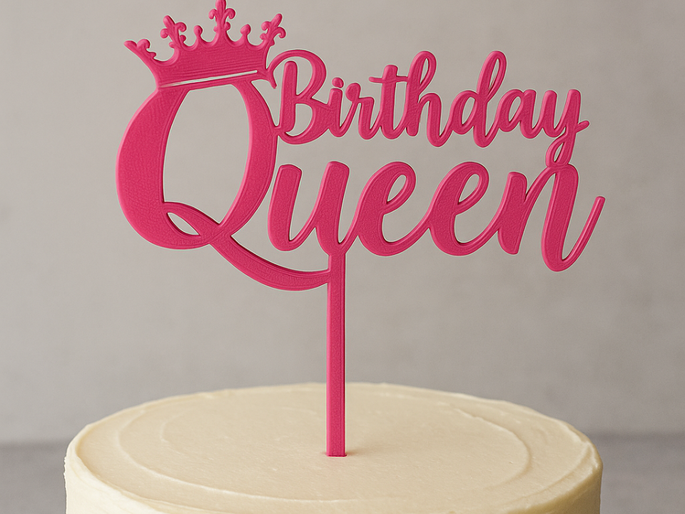 Doğum Günü Kraliçe Tacı Pasta Topper · Princess Cake Dekor (3D Baskı)