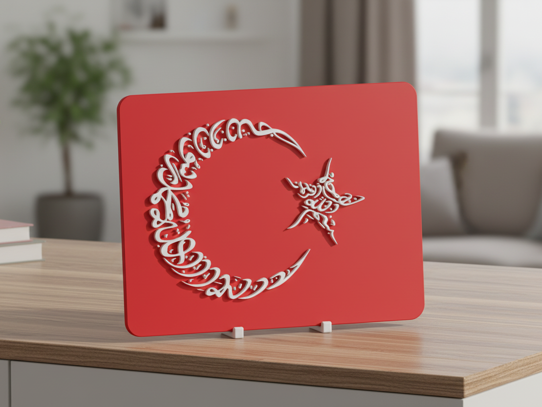 Bismillah Hat Sanatı Standı · İslami Masa Dekoru (3D Baskı)
