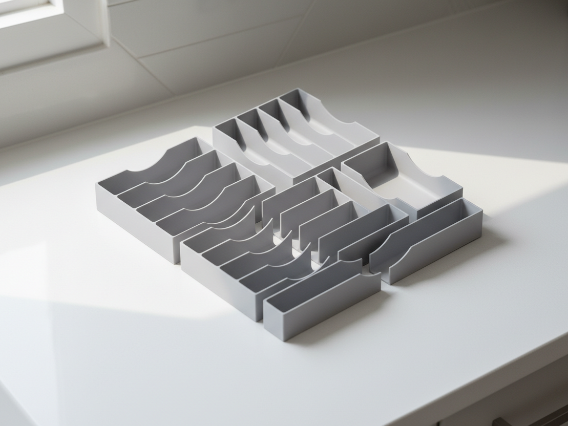 Modüler Mutfak Çekmece Düzenleyici Sistemi · Büyük Set (3D Baskı)