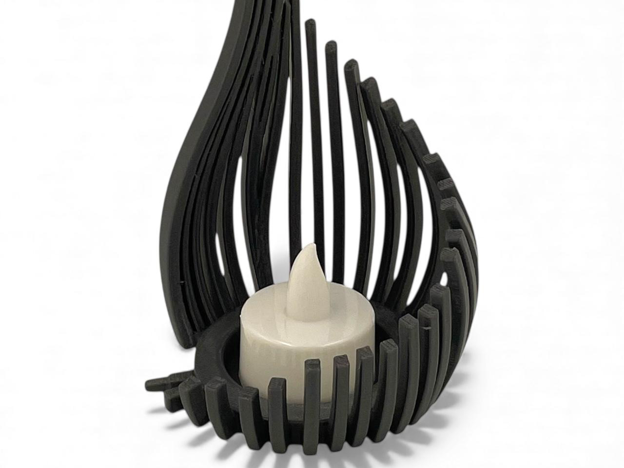 Sanatsal Alev Damla LED Tealight Modern Mumluk (3D Baskı)