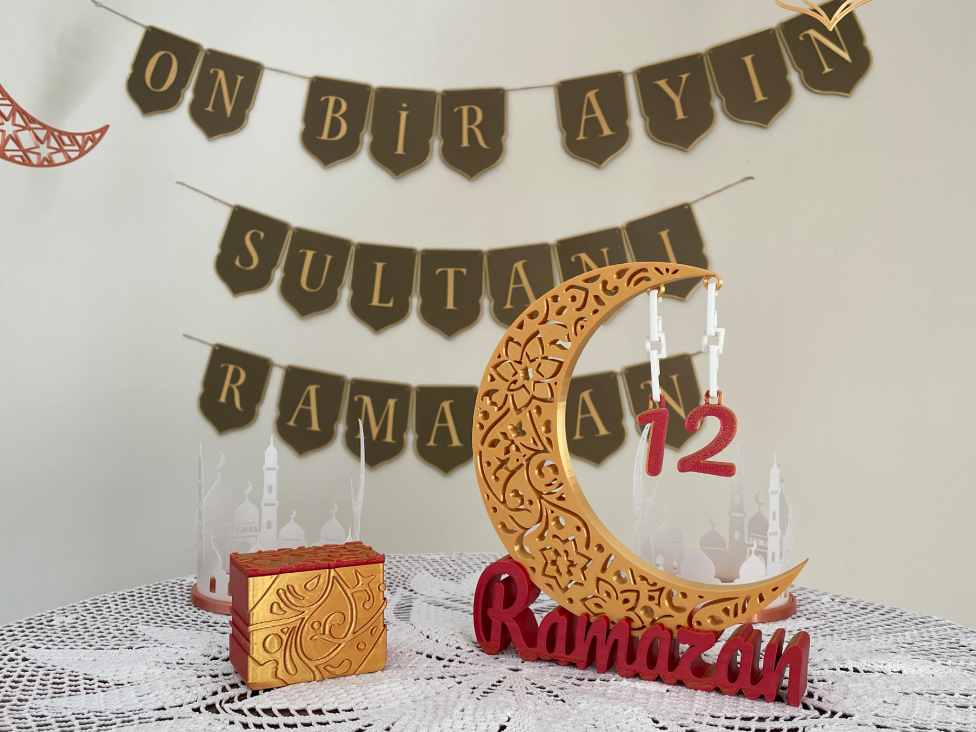 Hilal Geri Sayım Takvimi · Ramazan İslami Dekor (3D Baskı)