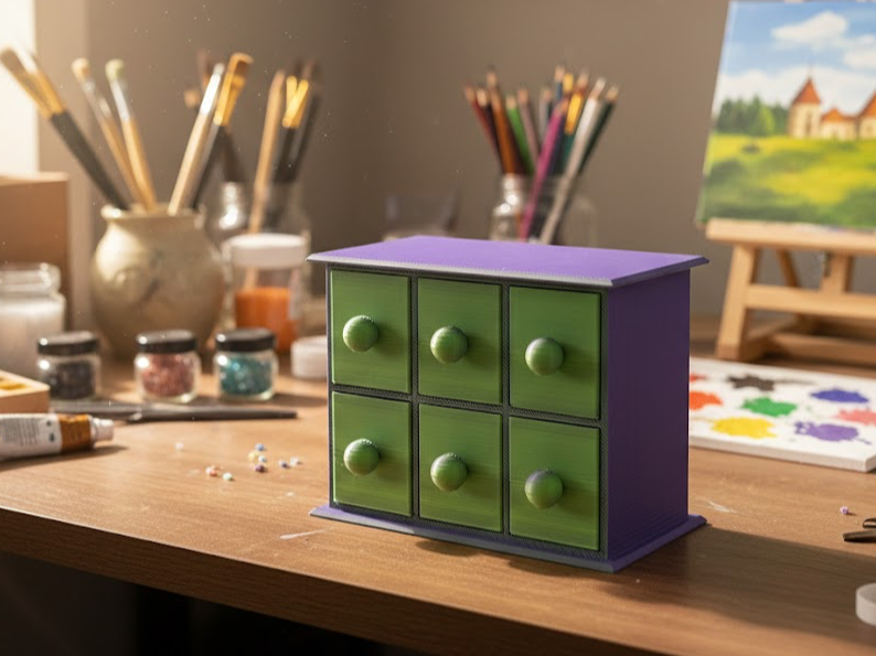 3 Farklı Boyda Çekmeceli Düzenleyici · Modüler Set (3D Baskı)