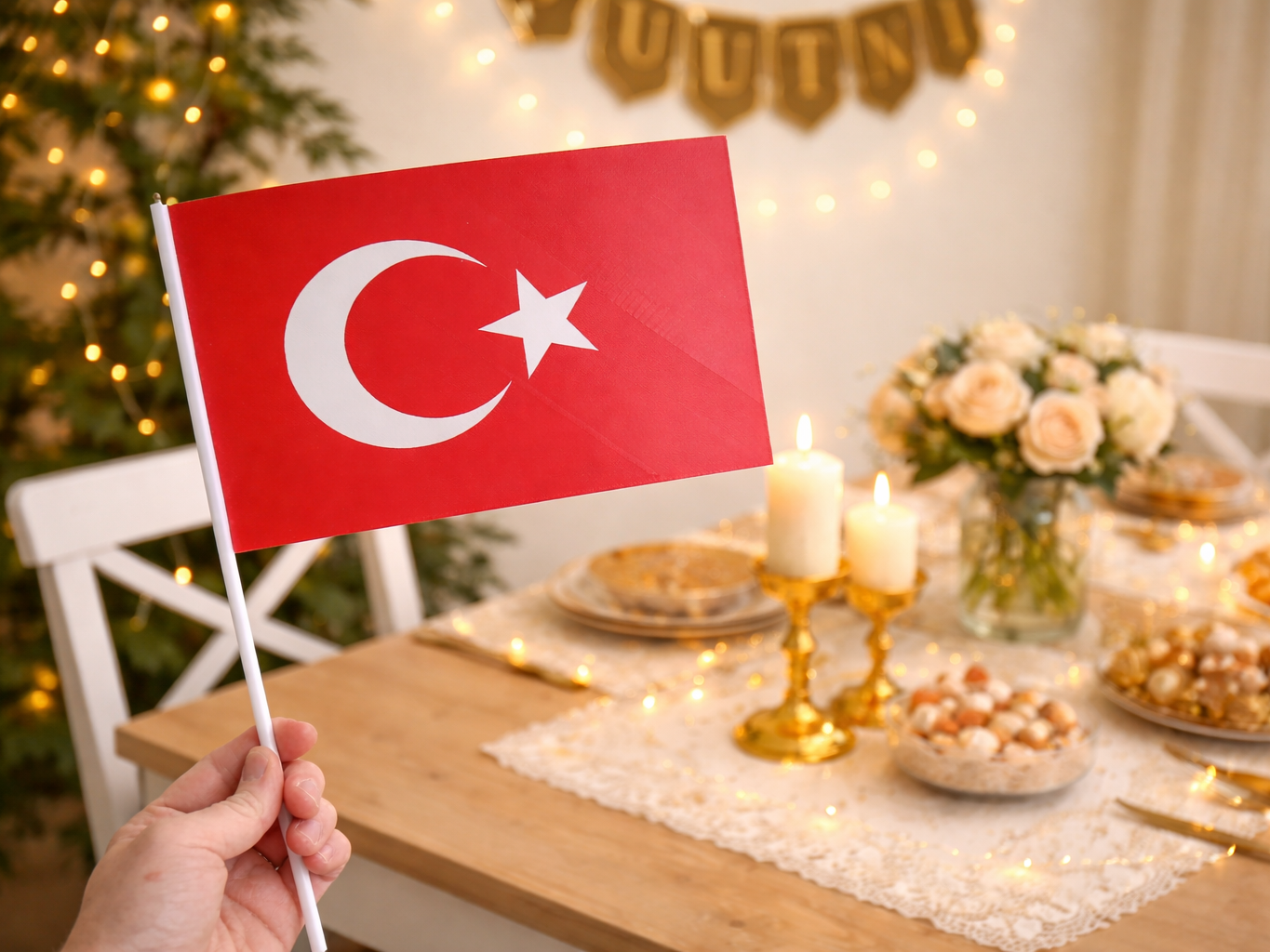 Sınıf Türk Bayrağı Seti · El Bayrağı + Banner (3D Baskı)