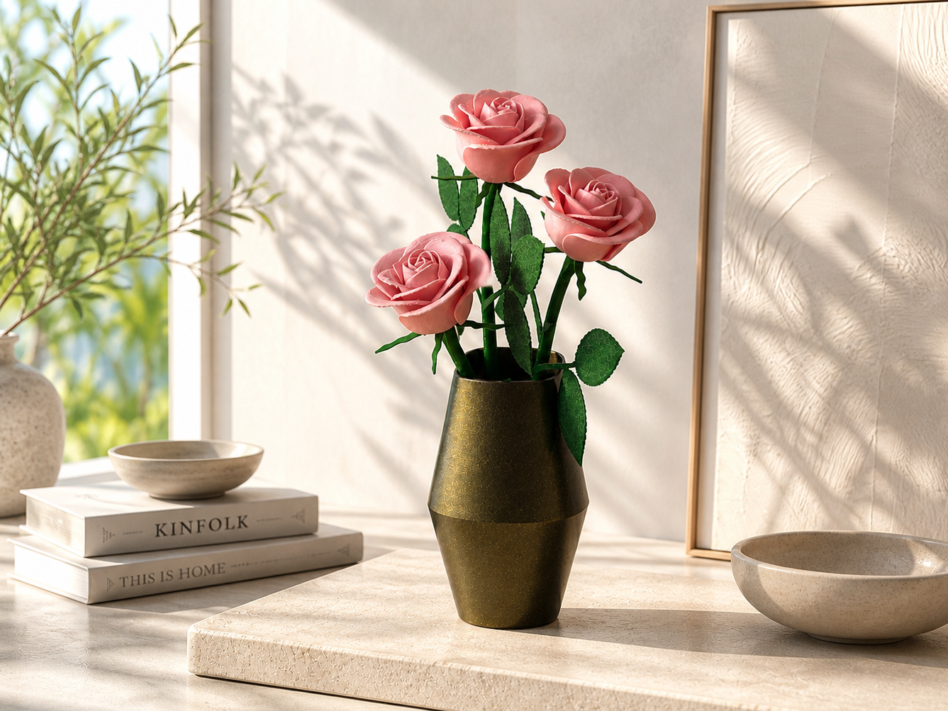 Simetrik Dekoratif Vazo · Modern Çiçeklik Ev Dekoru (3D Baskı)